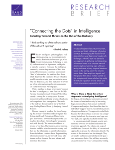 E “Connecting the Dots” in Intelligence Detecting Terrorist Threats in the Out-of-the-Ordinary
