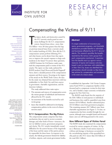 T Compensating the Victims of 9/11 INSTITUTE FOR CIVIL JUSTICE