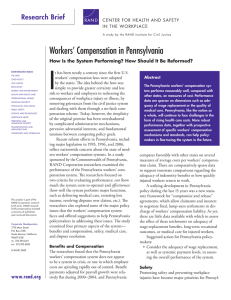 I Workers’ Compensation in Pennsylvania Research Brief