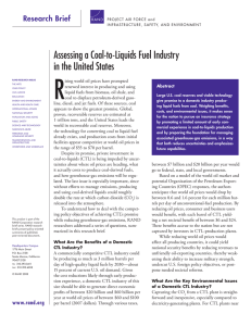 R Assessing a Coal-to-Liquids Fuel Industry in the United States Research Brief