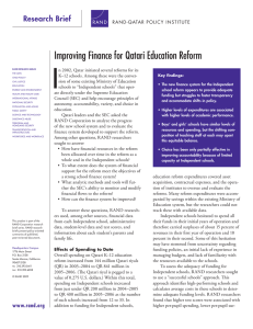 I Improving Finance for Qatari Education Reform Research Brief