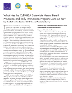 T What Has the CalMHSA Statewide Mental Health