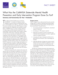 T What Has the CalMHSA Statewide Mental Health