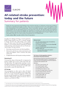 AF-related stroke prevention: today and the future Summary for patients