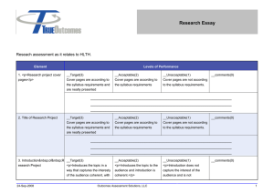 Research Essay  Reseach assessment as it relates to HLTH.