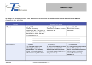 Reflection Paper  lectures discussions