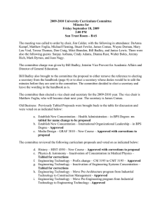 2009-2010 University Curriculum Committee Minutes for Friday September 18, 2009 2:00 PM
