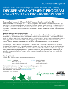 DEGREE ADVANCEMENT PROGRAM ADVANCE YOUR A.A.S. INTO A BACHELOR’S DEGREE