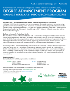 DEGREE ADVANCEMENT PROGRAM ADVANCE YOUR A.A.S. INTO A BACHELOR’S DEGREE