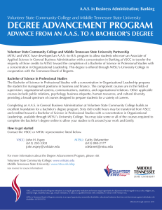 DEGREE ADVANCEMENT PROGRAM ADVANCE FROM AN A.A.S. TO A BACHELOR’S DEGREE
