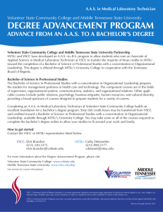 DEGREE ADVANCEMENT PROGRAM ADVANCE FROM AN A.A.S. TO A BACHELOR’S DEGREE