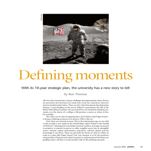 Defining moments by Ron Thomas