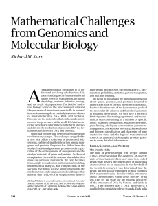 A Mathematical Challenges from Genomics and Molecular Biology