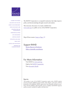 The RAND Corporation is a nonprofit institution that helps improve