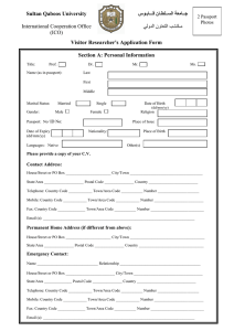 Visitor Researcher's Application Form  Section A: Personal Information .