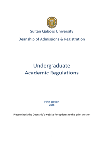 Undergraduate Academic Regulations Sultan Qaboos University