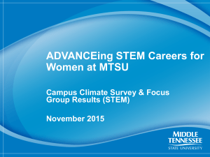 ADVANCEing STEM Careers for Women at MTSU Campus Climate Survey &amp; Focus