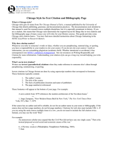 Chicago Style In-Text Citation and Bibliography Page