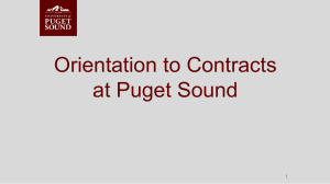 Orientation to Contracts at Puget Sound 1
