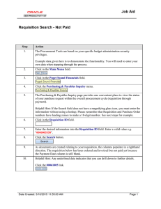 Job Aid  Requisition Search - Not Paid