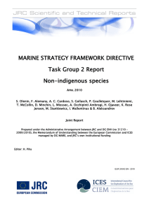 MARINE STRATEGY FRAMEWORK DIRECTIVE Task Group 2 Report Non-indigenous species