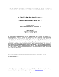 A Health Production Function for Sub-Saharan Africa (SSA)  Bichaka Fayissa