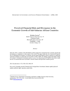 Perceived Financial Risk and Divergence in the Bichaka Fayissa