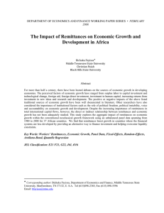 The Impact of Remittances on Economic Growth and Development in Africa  FEBRUARY