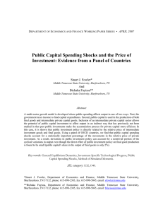 Public Capital Spending Shocks and the Price of  Stuart J. Fowler*