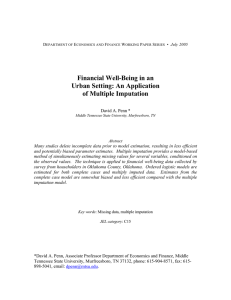 Financial Well-Being in an Urban Setting: An Application of Multiple Imputation