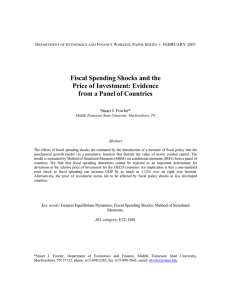 Fiscal Spending Shocks and the Price of Investment: Evidence Stuart J. Fowler*