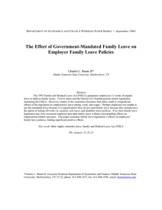 The Effect of Government-Mandated Family Leave on  Charles L. Baum II* D