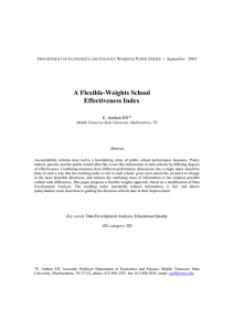 A Flexible-Weights School Effectiveness Index E. Anthon Eff *