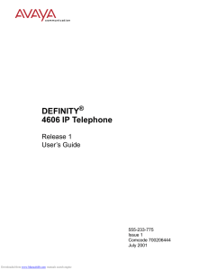 DEFINITY 4606 IP Telephone Release 1 User’s Guide