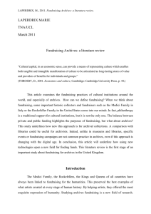 LAPERDRIX MARIE TNA/UCL March 2011 Fundraising Archives: a literature review