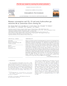 Atmospheric Environment Biomass consumption and C0 , CO and main hydrocarbon gas emissions