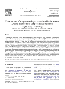 Characteristics of snags containing excavated cavities in northern