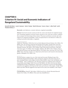 CHAPTER 5 Criterion IV: Social and Economic Indicators of Rangeland Sustainability