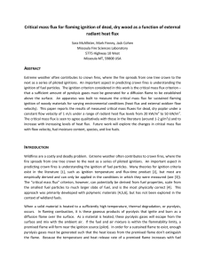 Critical mass flux for flaming ignition of dead, dry wood... radiant heat flux