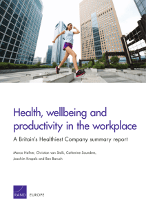 Health, wellbeing and productivity in the workplace