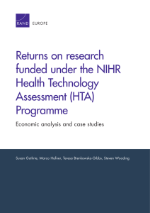 Returns on research funded under the NIHR Health Technology Assessment (HTA)