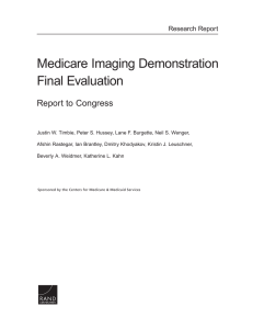 Medicare Imaging Demonstration Final Evaluation Report to Congress Research Report