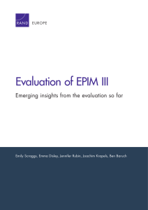 Evaluation of EPIM III Emerging insights from the evaluation so far EUROPE
