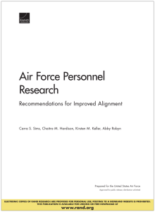 Air Force Personnel Research Recommendations for Improved Alignment