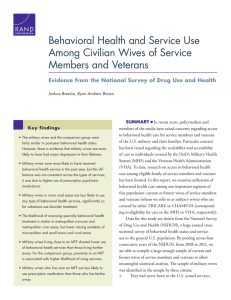 Behavioral Health and Service Use Among Civilian Wives of Service