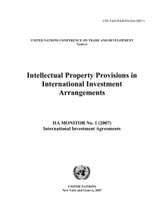 Intellectual Property Provisions in International Investment Arrangements