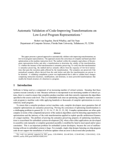 Automatic Validation of Code-Improving Transformations on Low-Level Program Representations