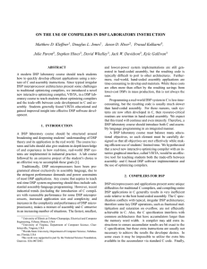 ON THE USE OF COMPILERS IN DSP LABORATORY INSTRUCTION