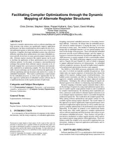 Facilitating Compiler Optimizations through the Dynamic Mapping of Alternate Register Structures