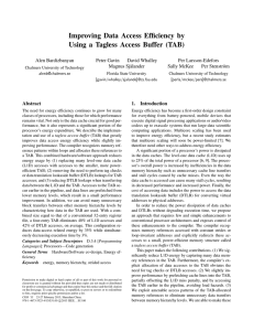 Improving Data Access Efficiency by Using a Tagless Access Buffer (TAB)